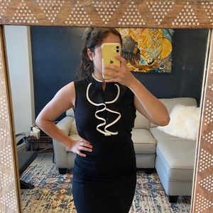 Calvin Klein Piped Ruffle Button Up Blouse